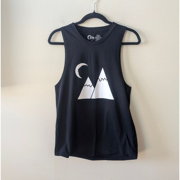ZYIA Mountain Black White Moon Muscle Tank Size Medium - Picture 4 of 7